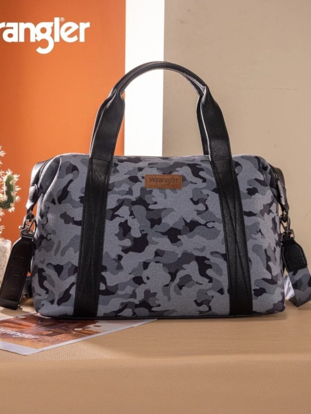 Wrangler Camo Print Collection Duffle Bag Black